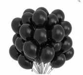 balony czarne okrągłe duże wesele 100 szt 25 cm  sylwester karnawał