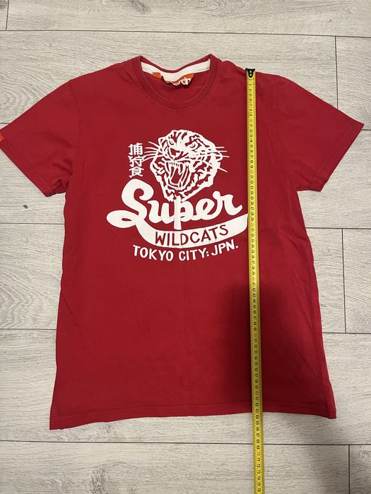 Czerwona koszulka SUPERDRY 100% cotton