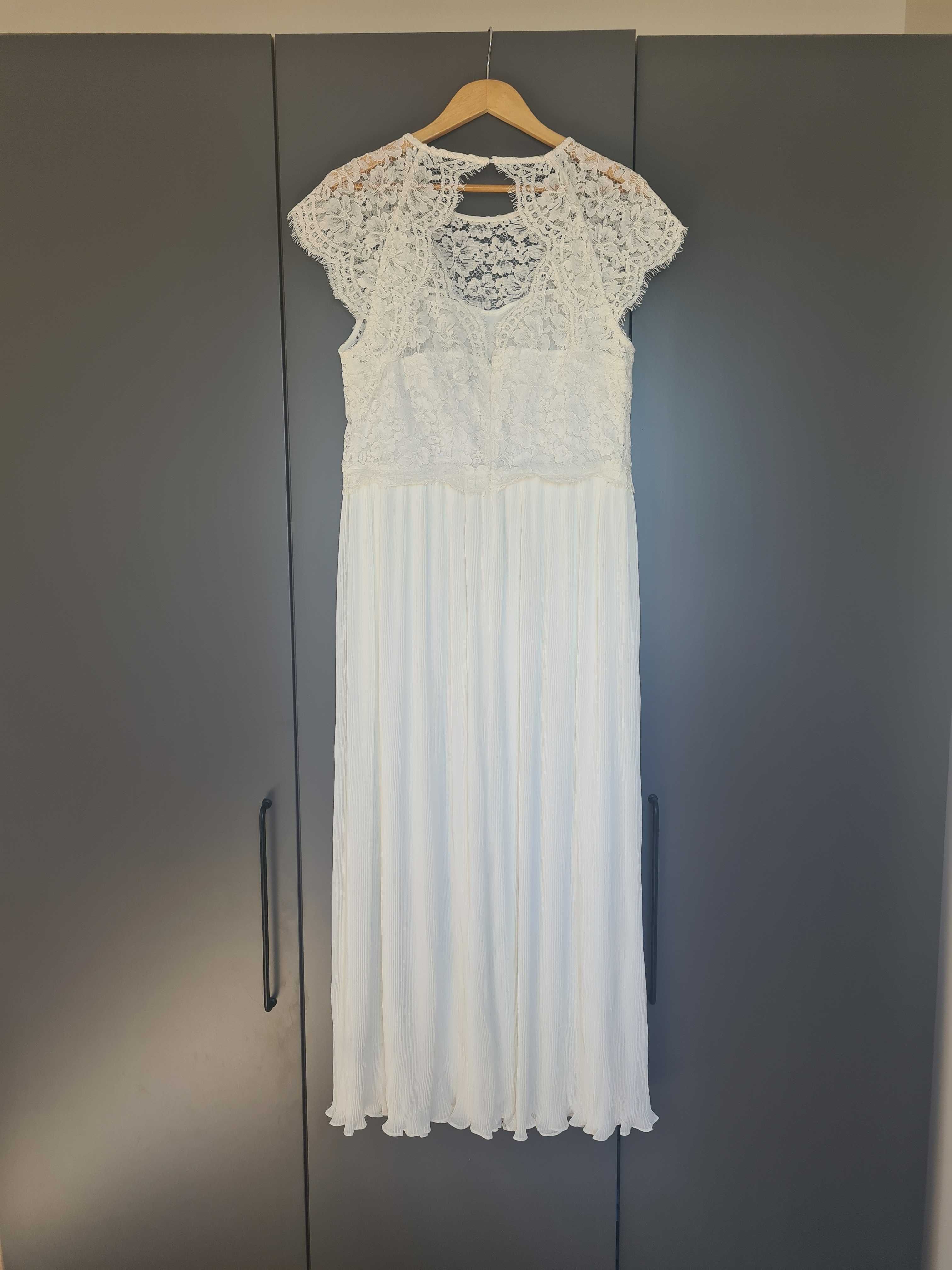 Sukienka ślubna letnia styl boho długa r 42