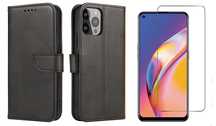 Etui Portfel Magnet Case Wallet + Szkło Płaskie do Oppo Reno 5 Lite