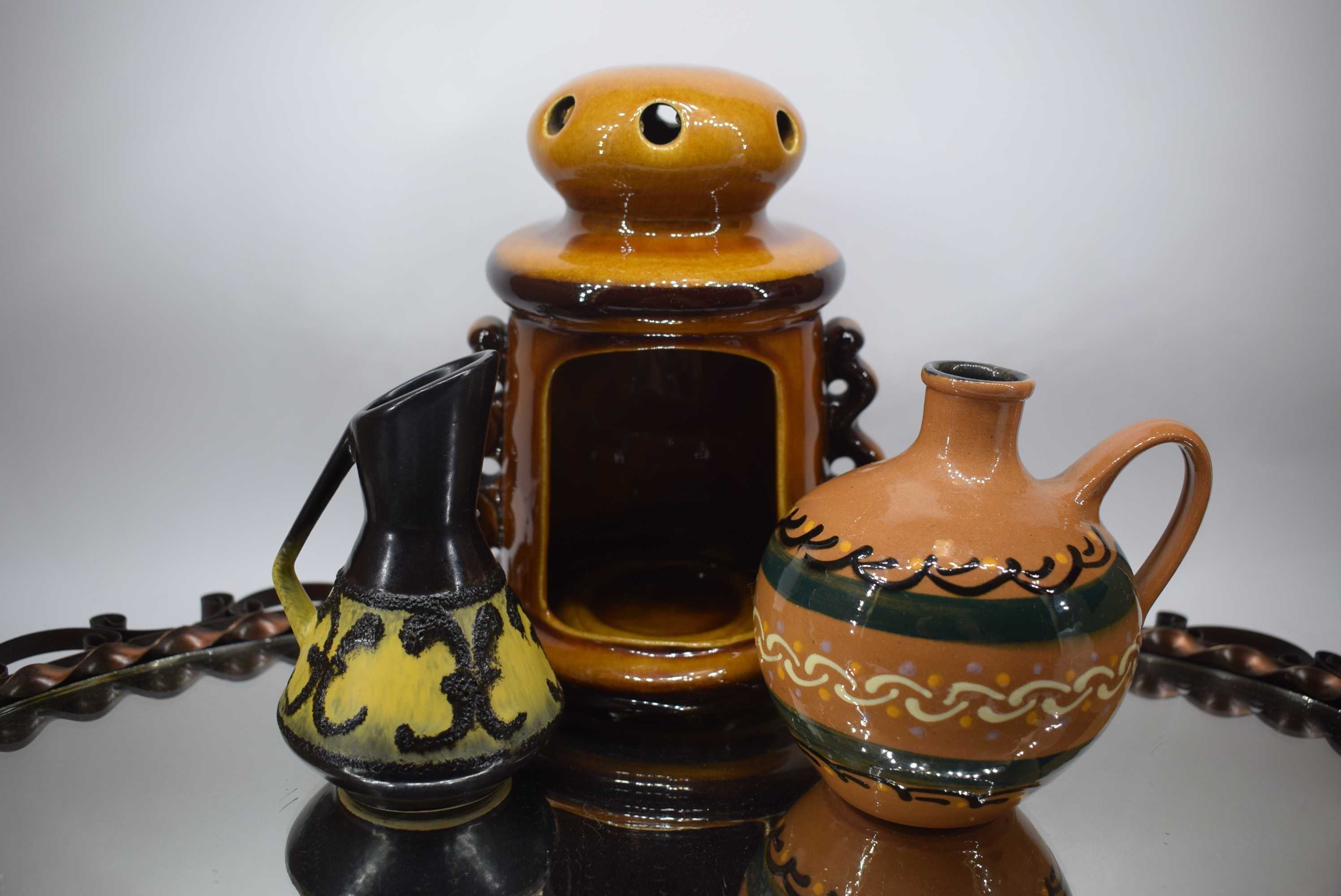 Stara ceramika wazon Romhild kominek świecznik Design Vintage