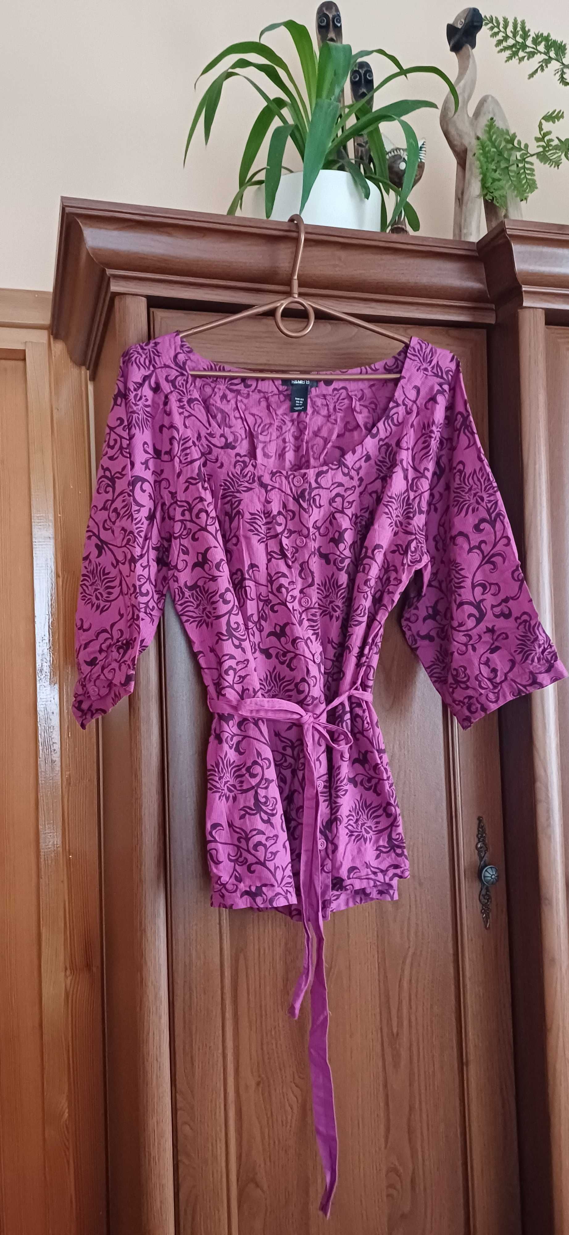 Różowa bawełniana bluzka H&M r. 48