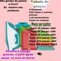 Passo a ferro faco recolha e entrega  confira os packs