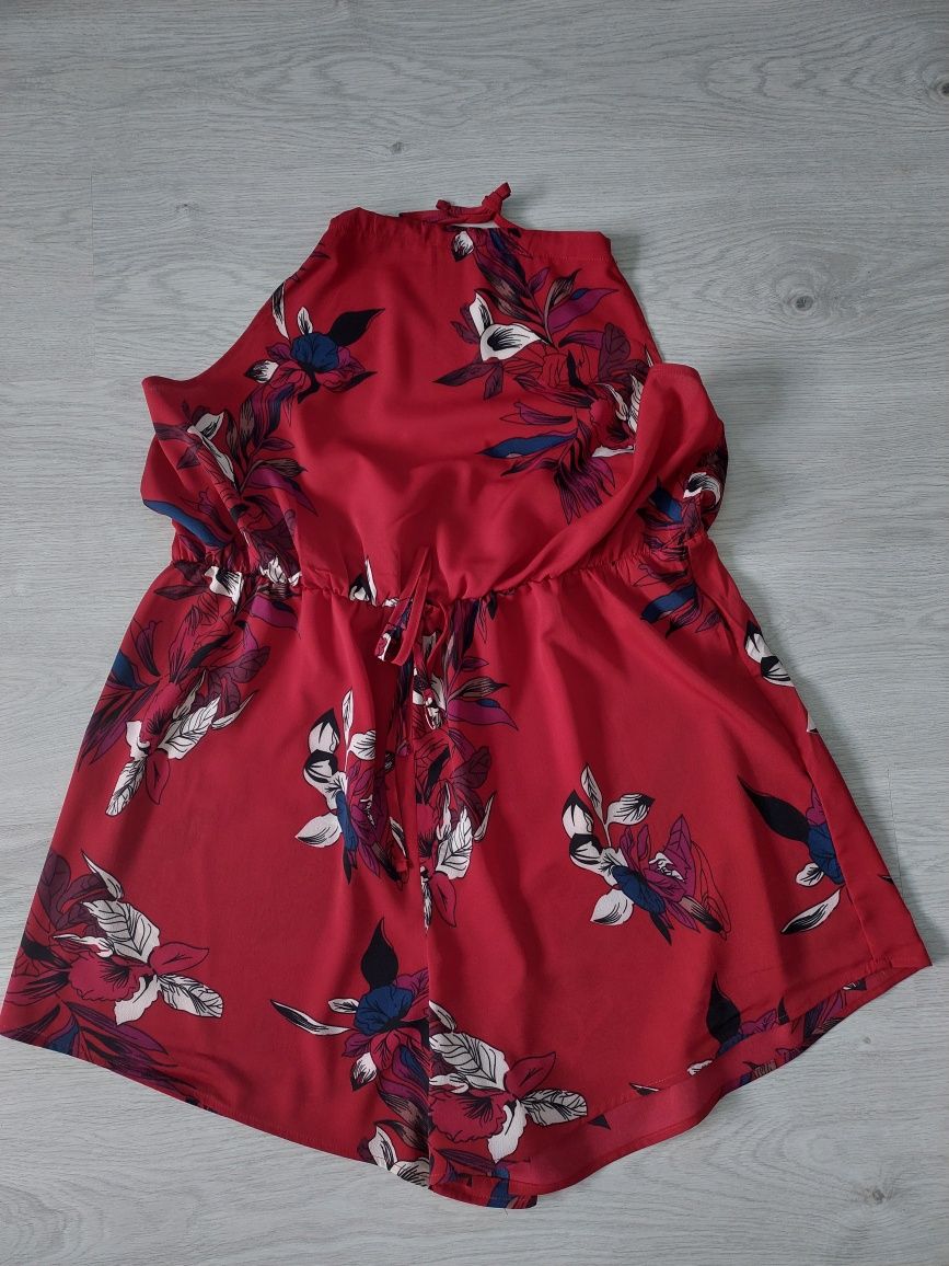 3XL kombinezon wiązany damski letni lato oversize floral plus size