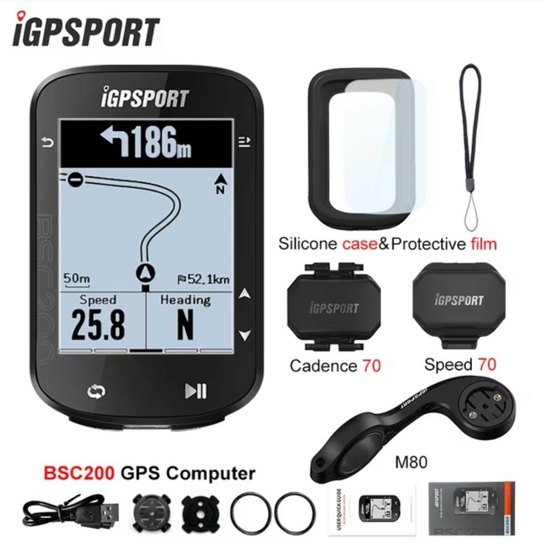 Велокомп'ютер IGPSPORT BSC200 з GPS, датчик швидкості та каденсу.