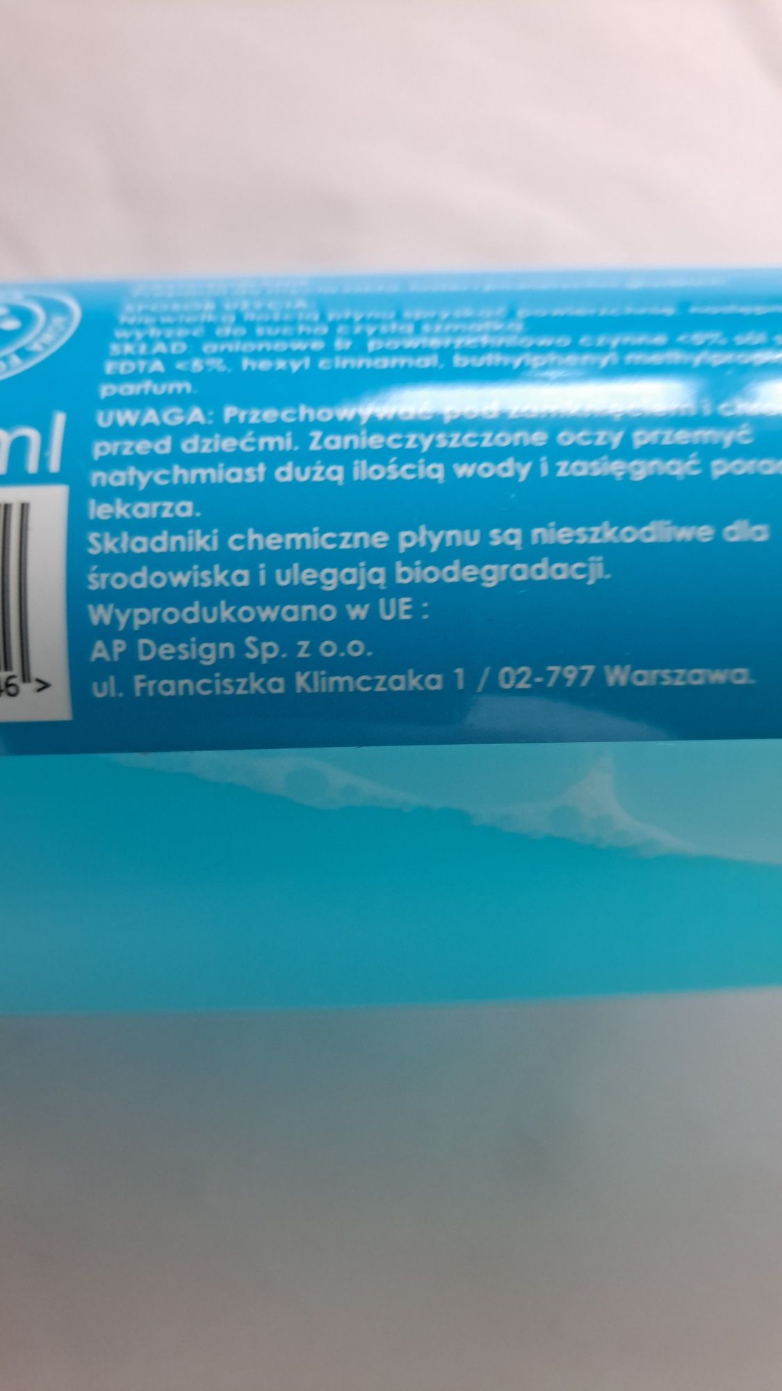 Płyn do mycia szyb I szklanych powierzchni profesjonalny 500ml nowy