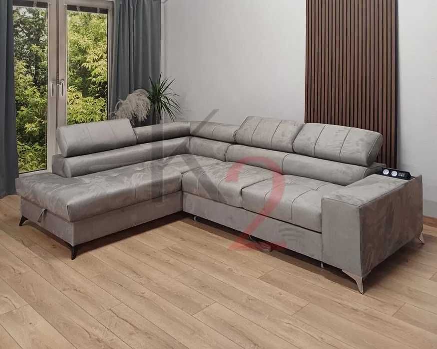 Narożnik  Nowość Fuks + Usb , Rogówka do spania ,Kanapa, Sofa +Gratis