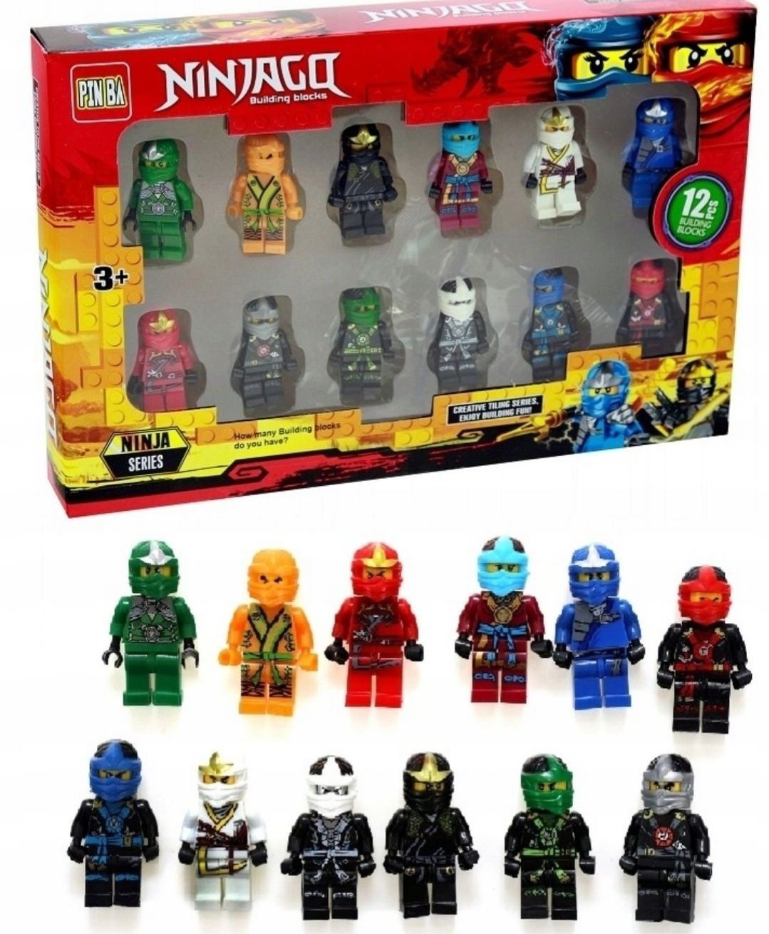 Figurki NINJAGO Klocki 12 sztuk DUŻY ZESTAW wznowienie