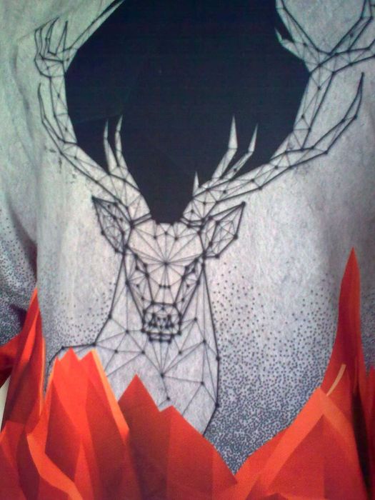 Футболка с рукавом "Кибер олень" Размер 50