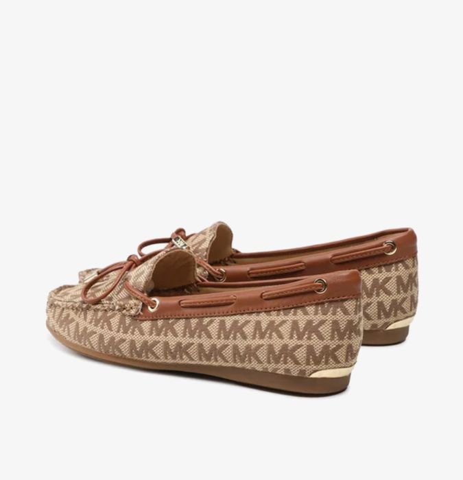 Мокасины лоферы michael kors лого коричневые
