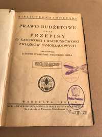 Stara książka Prawo Budżetowe 1933 r. Inowrocław