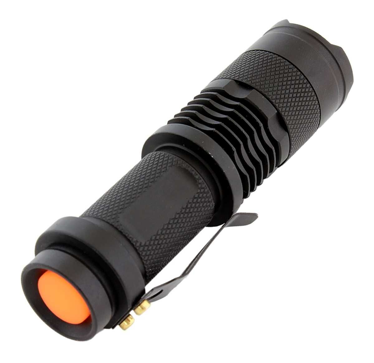 Kompaktowa latarka taktyczna LED UV ultrafiolet ZOOM + etui