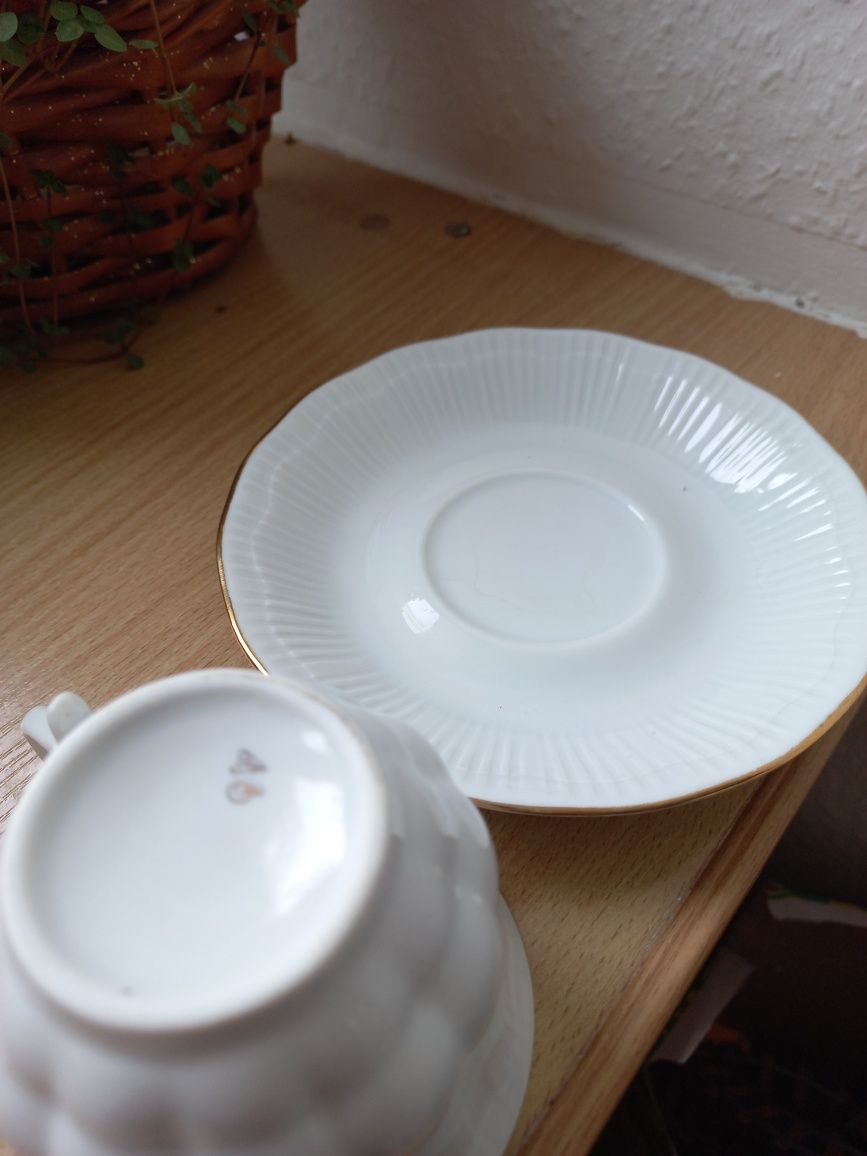 Duo,filiżanka plus talerzyk porcelana. PRL