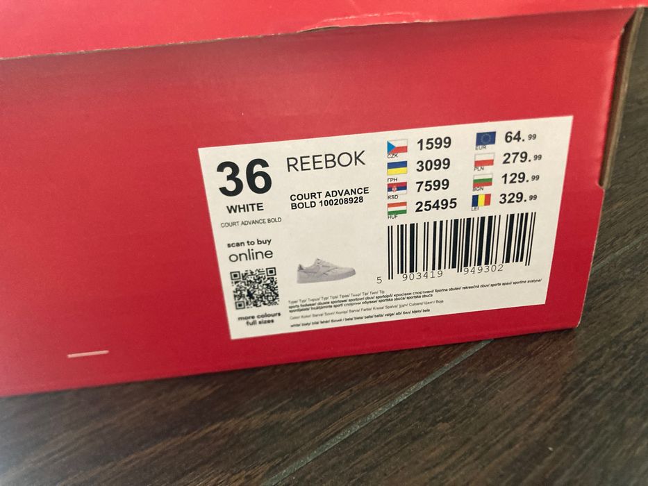 Sneakersy Reebok damskie rozmiar 36
