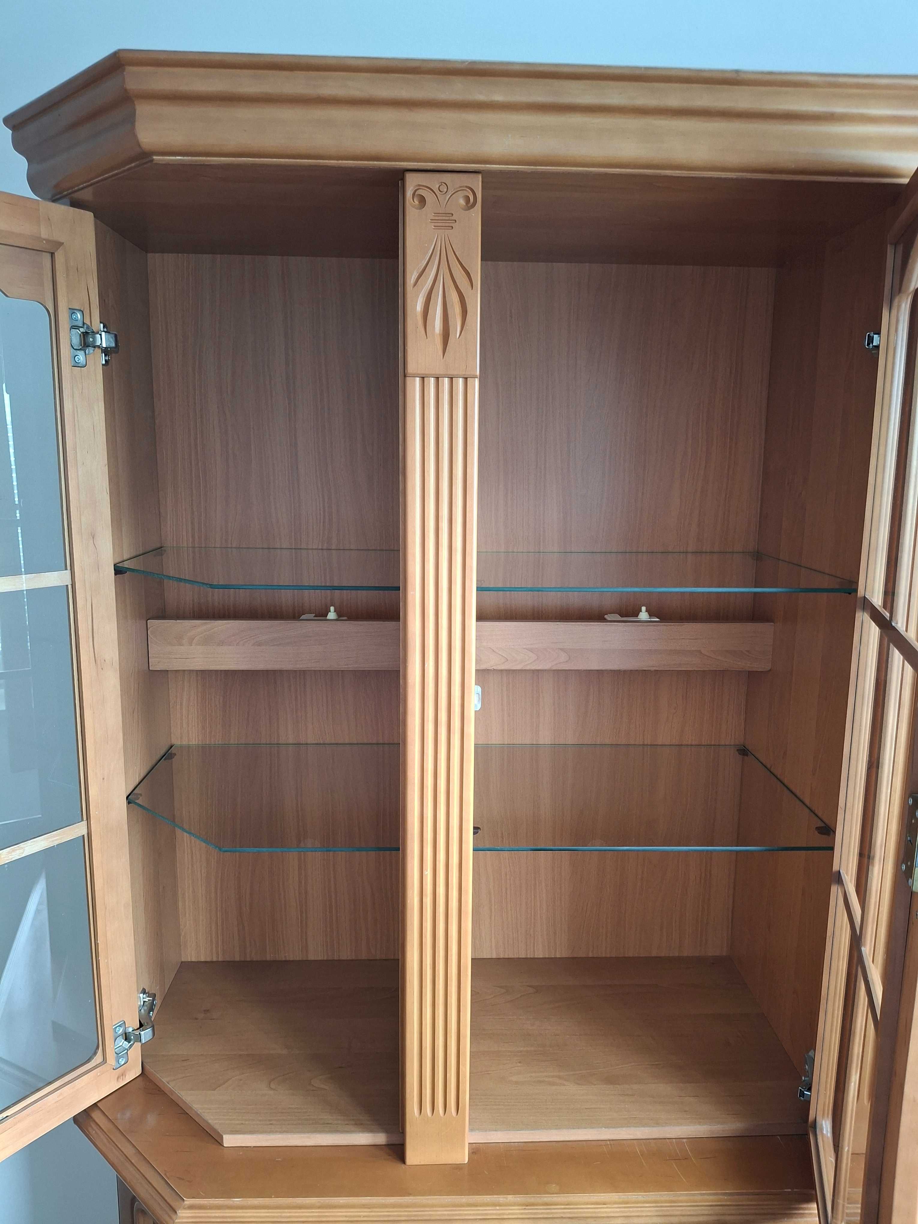 Komplet mebli Witryna/Kredens + komoda narożna, olcha