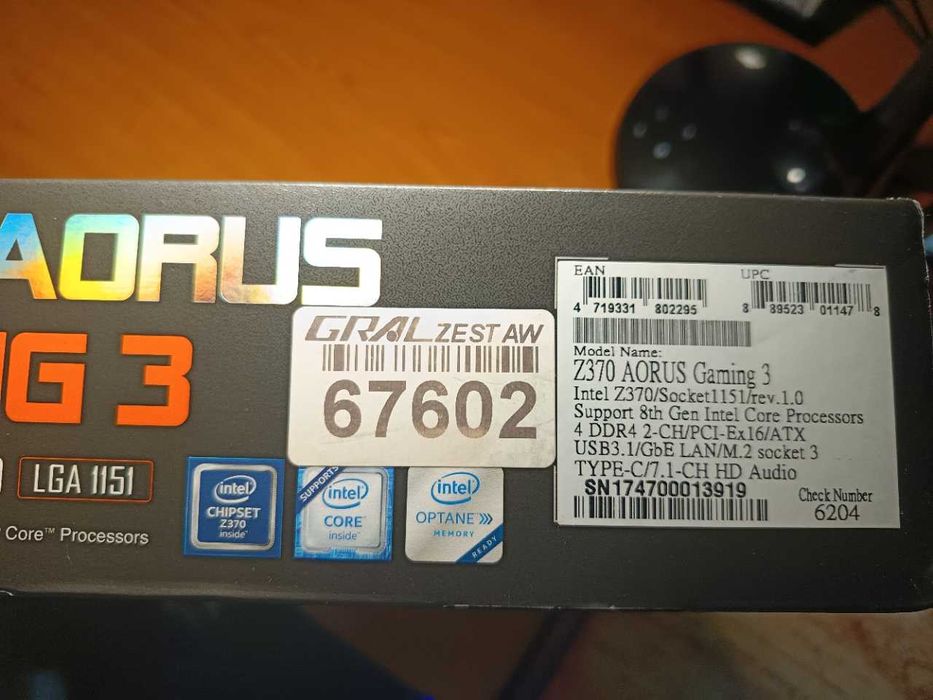 Zestaw komputerowy Gigabyte Z370 AORUS GAMING 3, i8700k, Be Quiet Dark