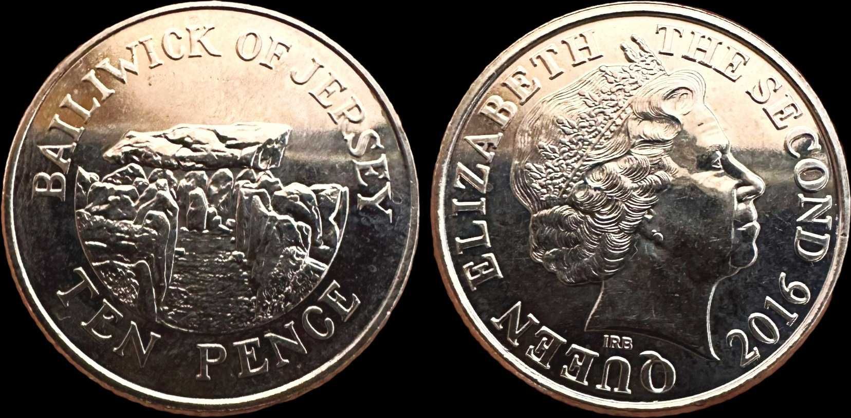 Moeda de 10 Pence - 2016 - Jersey - Elizabeth II