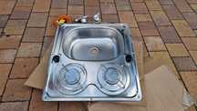 #kuchenka dwupalnikowa 490x460mm#ze zlewem#do kampera#jachtu#