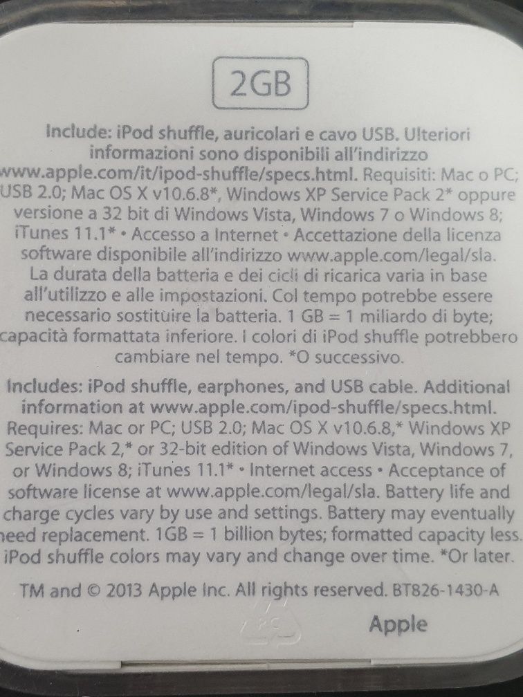 Apple iPod A1373 "2gb"