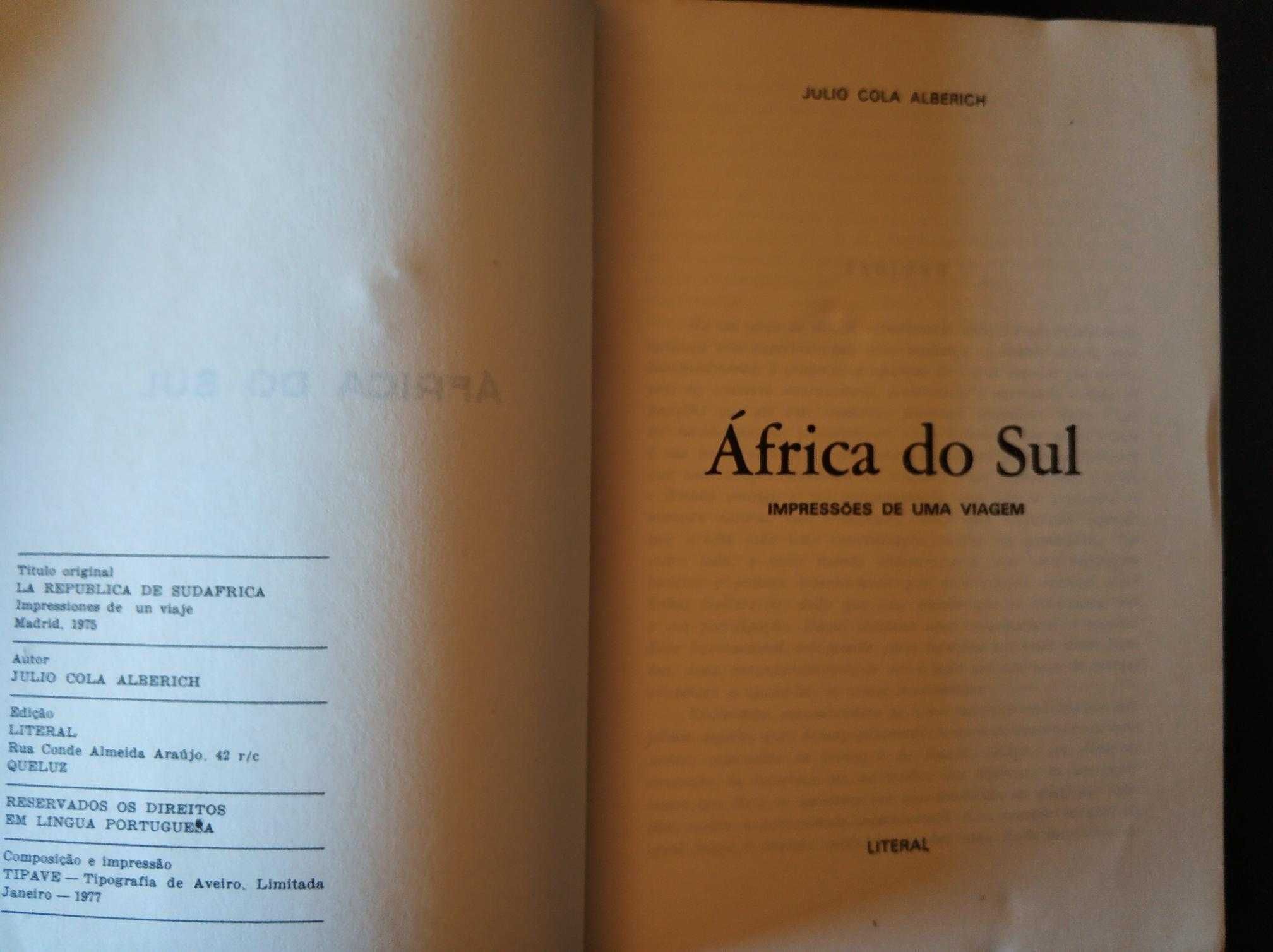 Livro "África do Sul - Impressões de Viagem" de Julio Cola Alberich
