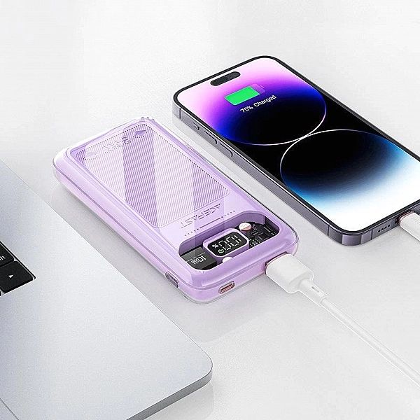 Acefast powerbank 10000mAh Sparkling Series szybkie ładowanie 30W ziel