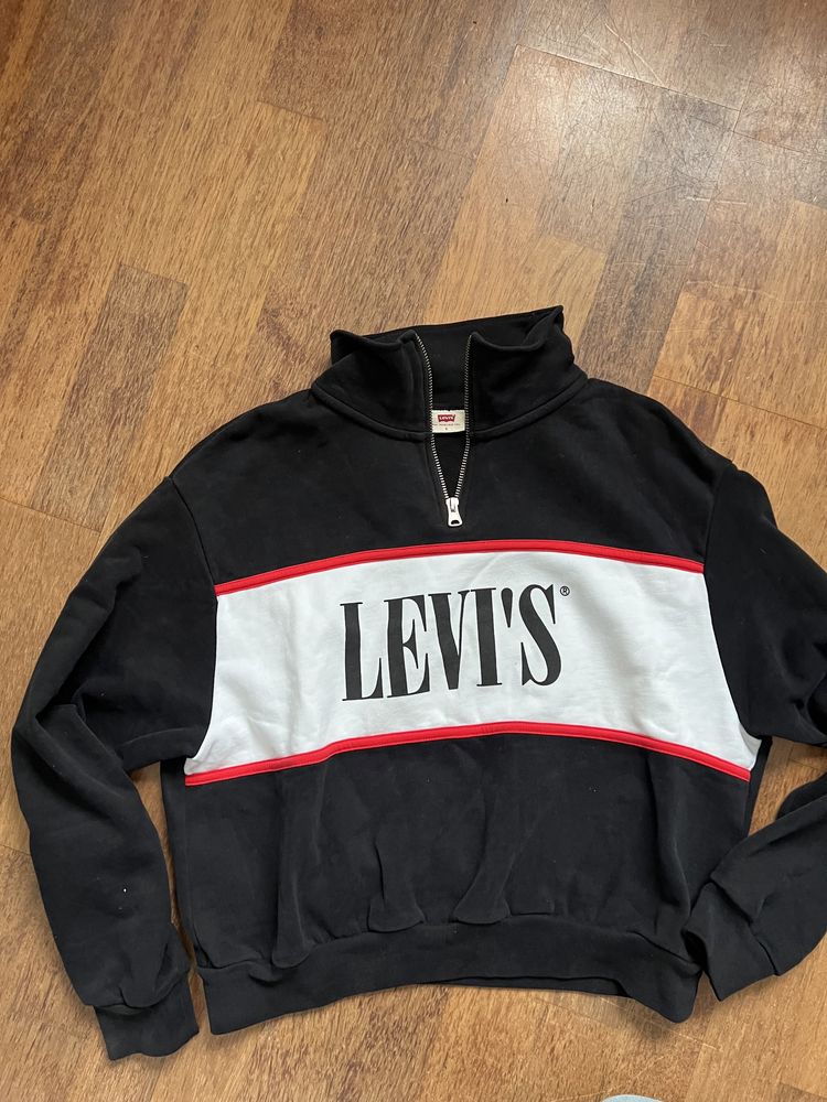 Bluza damska levi’s S czarna logo z golfem na zamek S