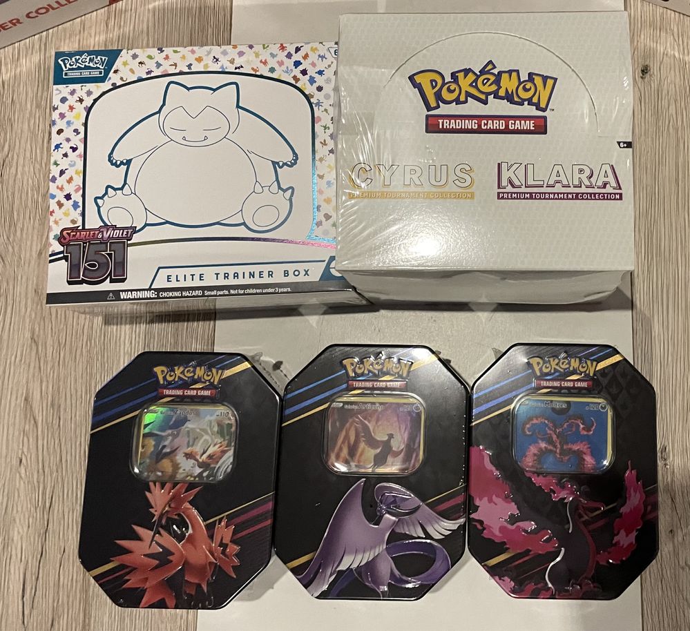 Pokemon 151 etb, crown zenith tins, poster, binder Cyrus