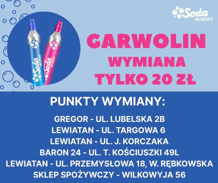 SodaWater - Garwolin wymiana butli cylindrów soda