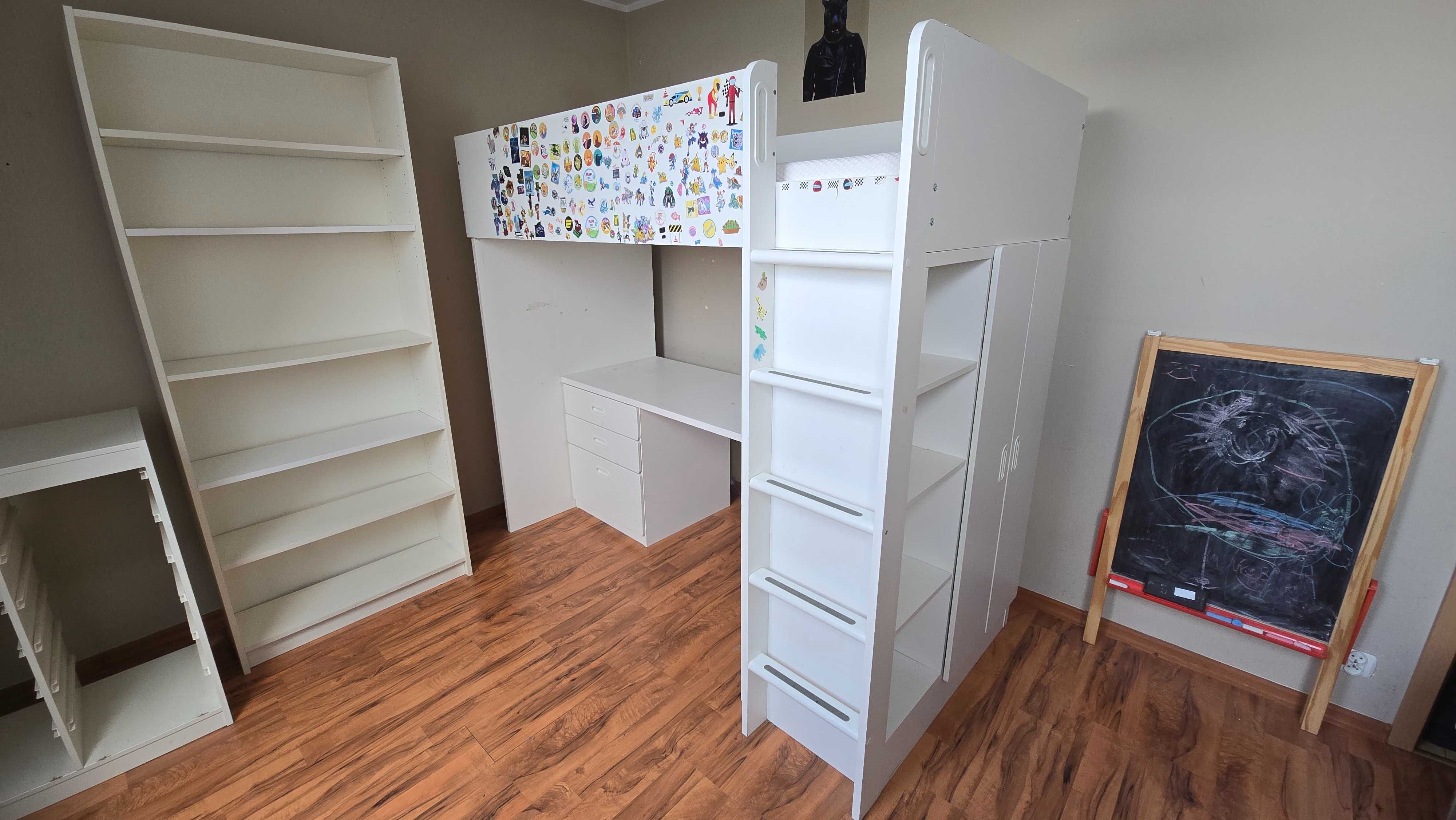 Łóżko piętrowe IKEA SMÅSTAD – biały