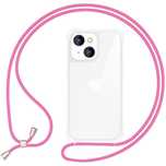Etui Ze Sznurkiem Iphone 14 Plus Przeźroczyste Sznurek Różowy Case