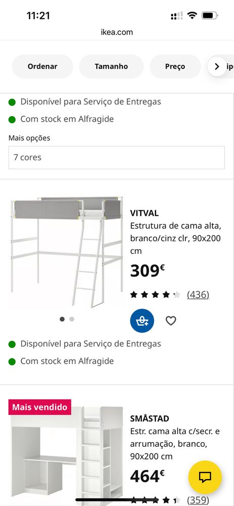 Cama alta ikea com colchão