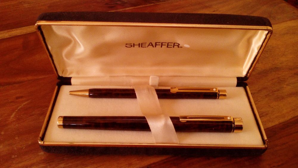 Sheaffer Caneta + Lapiseira Targa Brown 14K USA