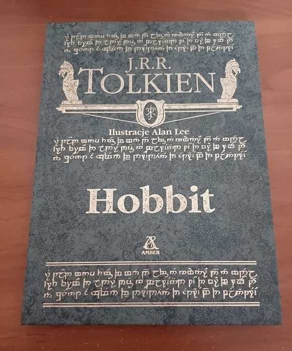 J.R.R Tolkien zielona edycja Hobbit ilustrował Alan Lee Amber 2000