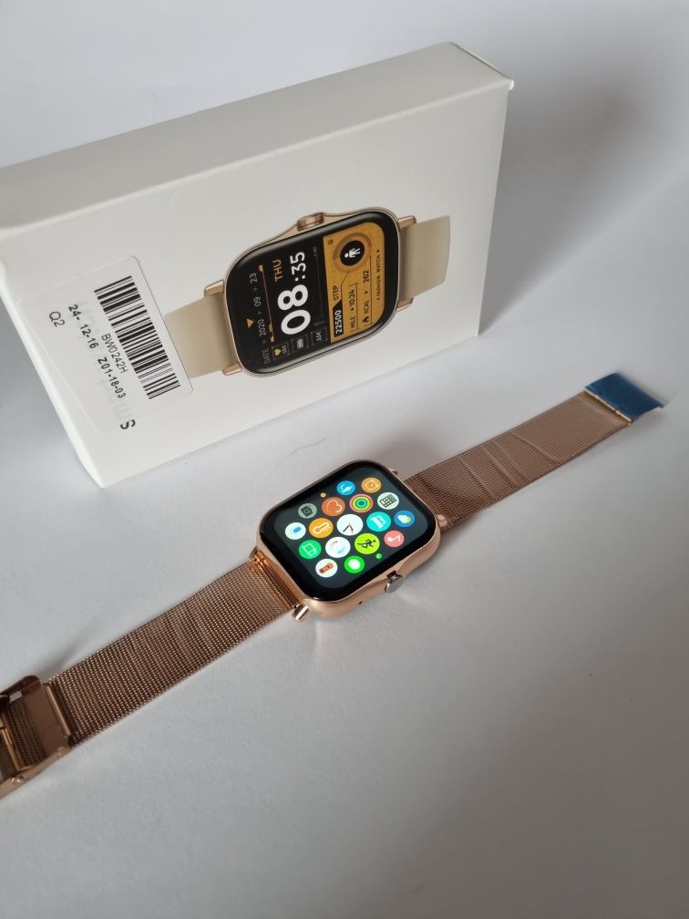 Złoty smartwatch menu PL