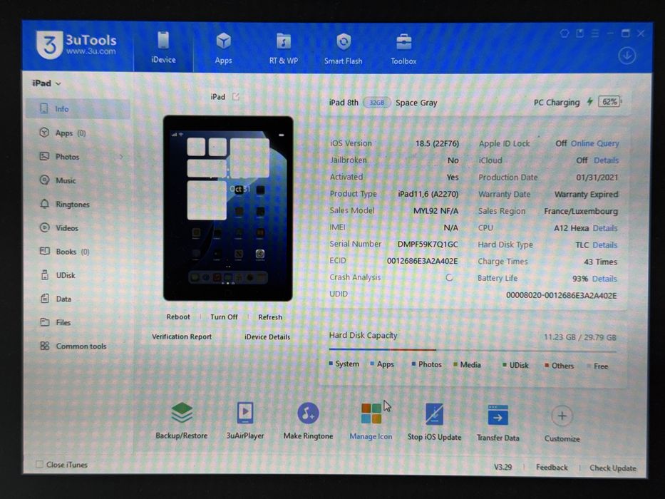 iPad 8. gen. (A2270) - 32GB - faktura VAT 23%