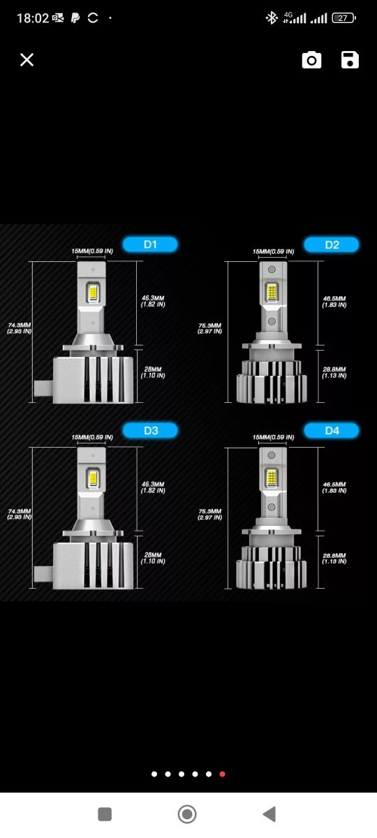 Lâmpadas led novas d3s h7 H11 H4