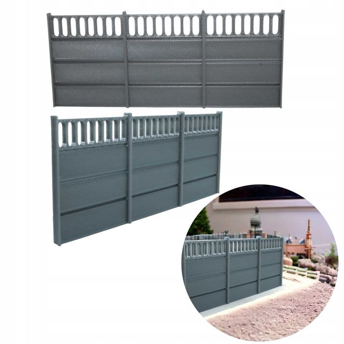 Ogrodzenie betonowe imitacja skala 1:64 Diorama modelarstwo