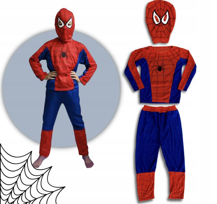 Strój spiderman na halloween 3-9 lat