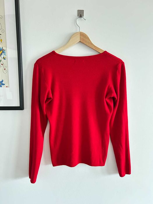 Damski czerwony sweter z wiskozy 80% M Colloseum