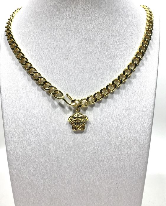 Złoty, damski łańcuszek VERSACE wybita próba 585•pozłacany ogniowo 14K