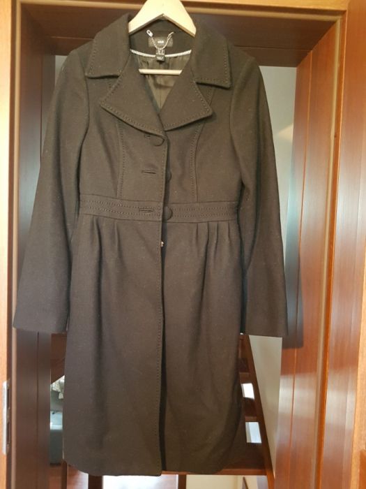 Płaszcz wełna-wiskoza czarny H&M rozmiar 34