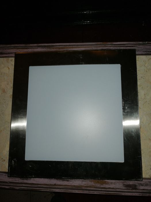 Candeeiros tecto em inox e vidro fosco