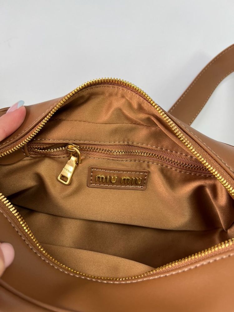 Torebka Miu Miu Nappa Leather Shoulder Bag Brown