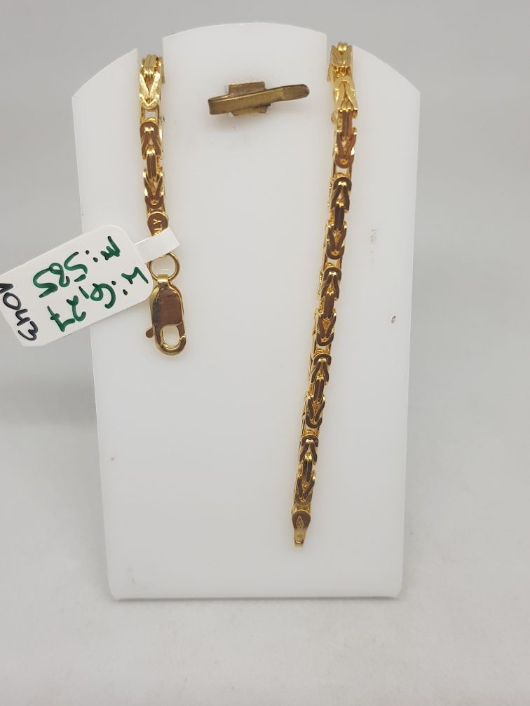 Złota bransoletka splot królewski pusty złoto 585 długość 19cm