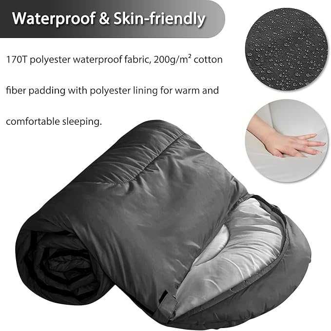 Lekki przenośny śpiwór kempingowy z kompresją NIEBIESKI