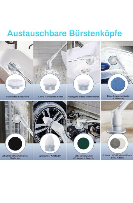 Szczotka elektryczna do czyszczenia fug kabiny płytek łazienka 8w1