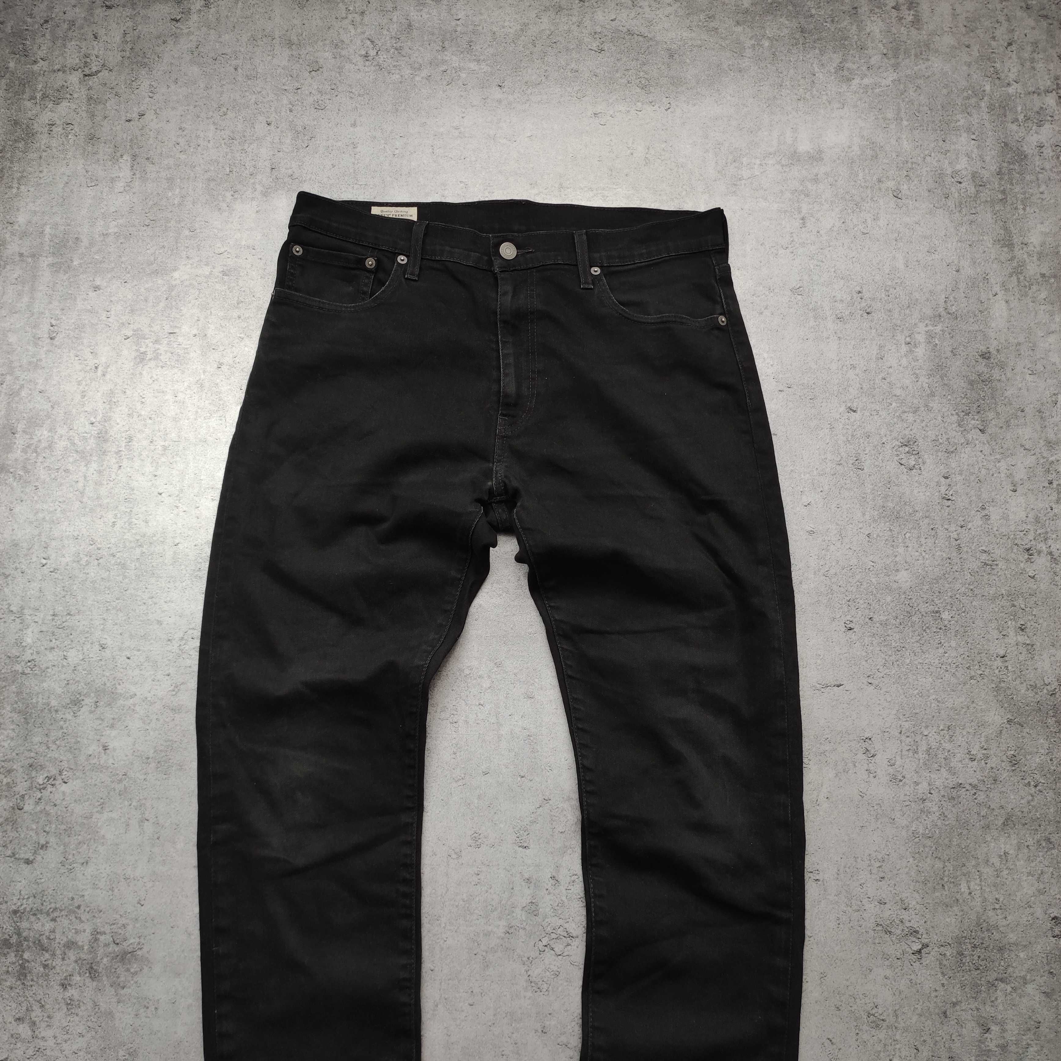 MĘSKIE Eleganckie PREMIUM Czarne Slim Jeansy Denim Levis 512 Spodnie