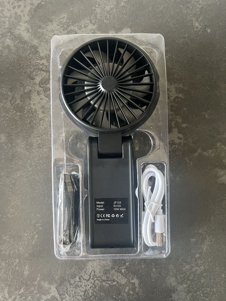 mini cyfrowy wentylator wiatraczek podręczny podróżny czarny Xiaomi