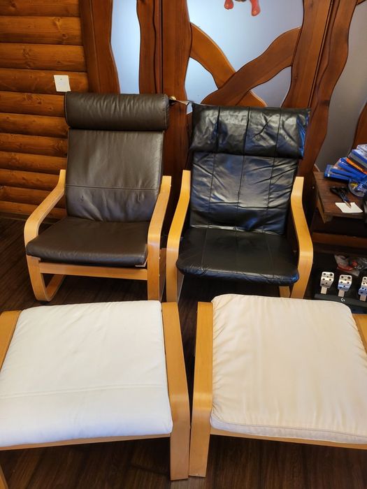 Кресла- качалки кожаные