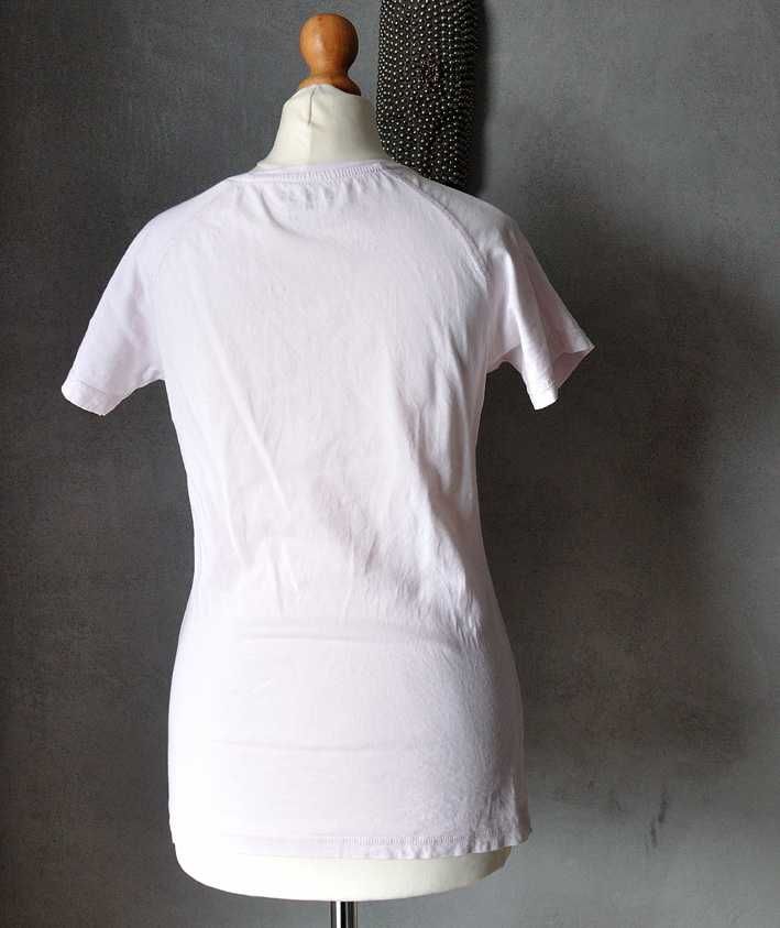 Bawełniana różowa bluzka t-shirt basic XS S